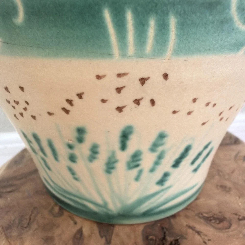 Vintage Vallauris‎ French Studio Pottery Vase Lavender Honey Pierre Chauvet 8